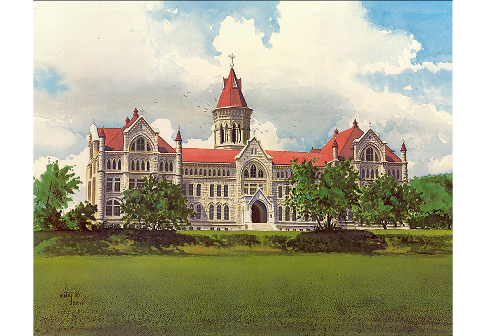 Mary Doerr - Old Main at St. Edwards University Print