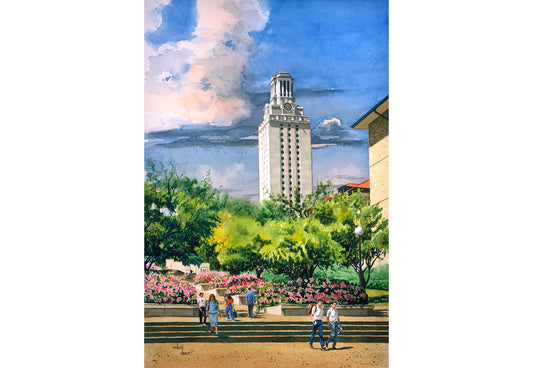 Mary Doerr - Tower With Azaleas Print